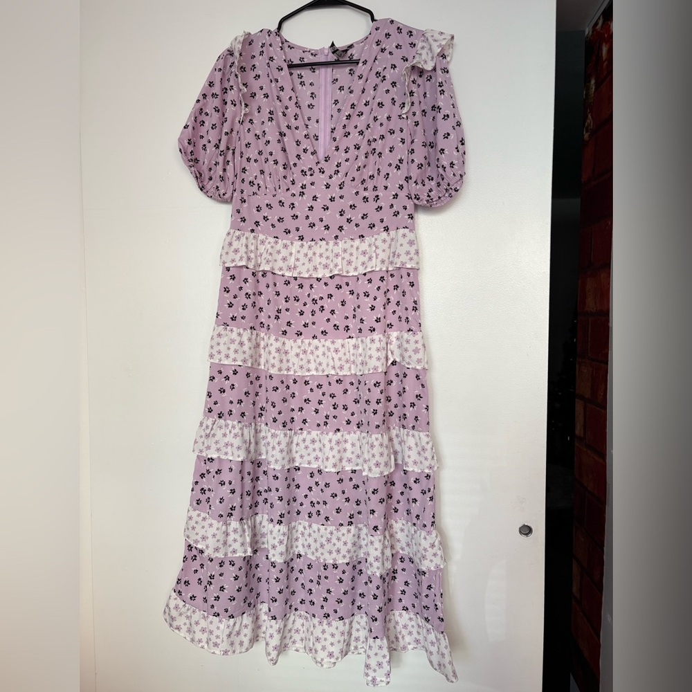 ASOS Purple and White Midi Dress